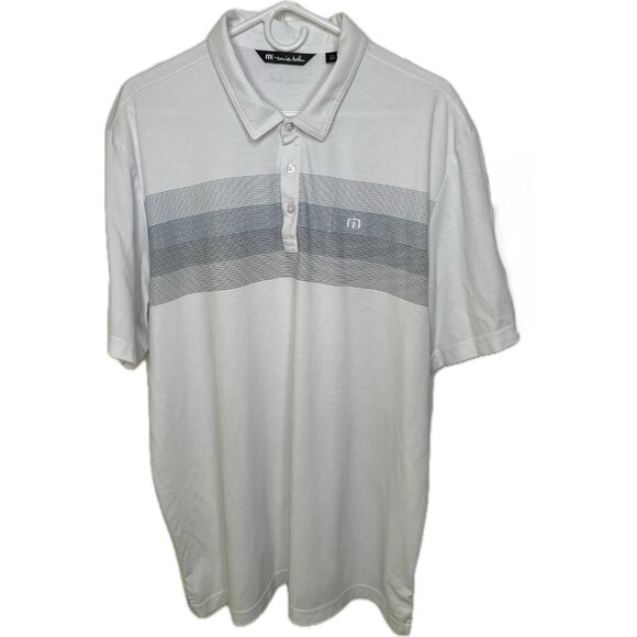Travis Mathew Men’s Coastal Chest Stripe Polo White XXL Pima - Picture 1 of 4